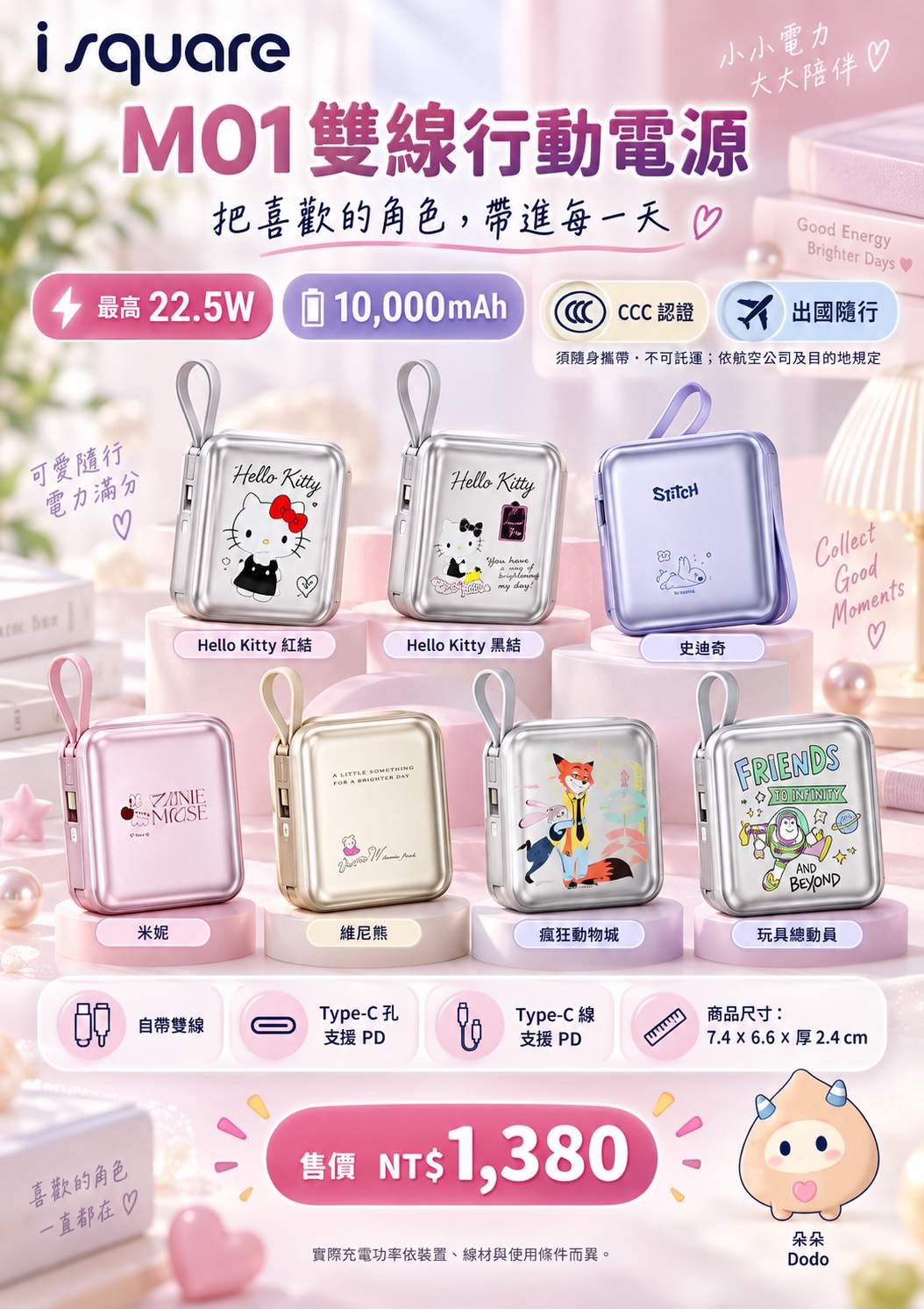 M01雙線行動電源完整商品文宣：規格與售價